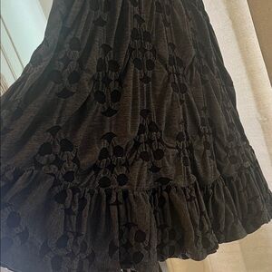 Metalicus Black Floral Midi Dress